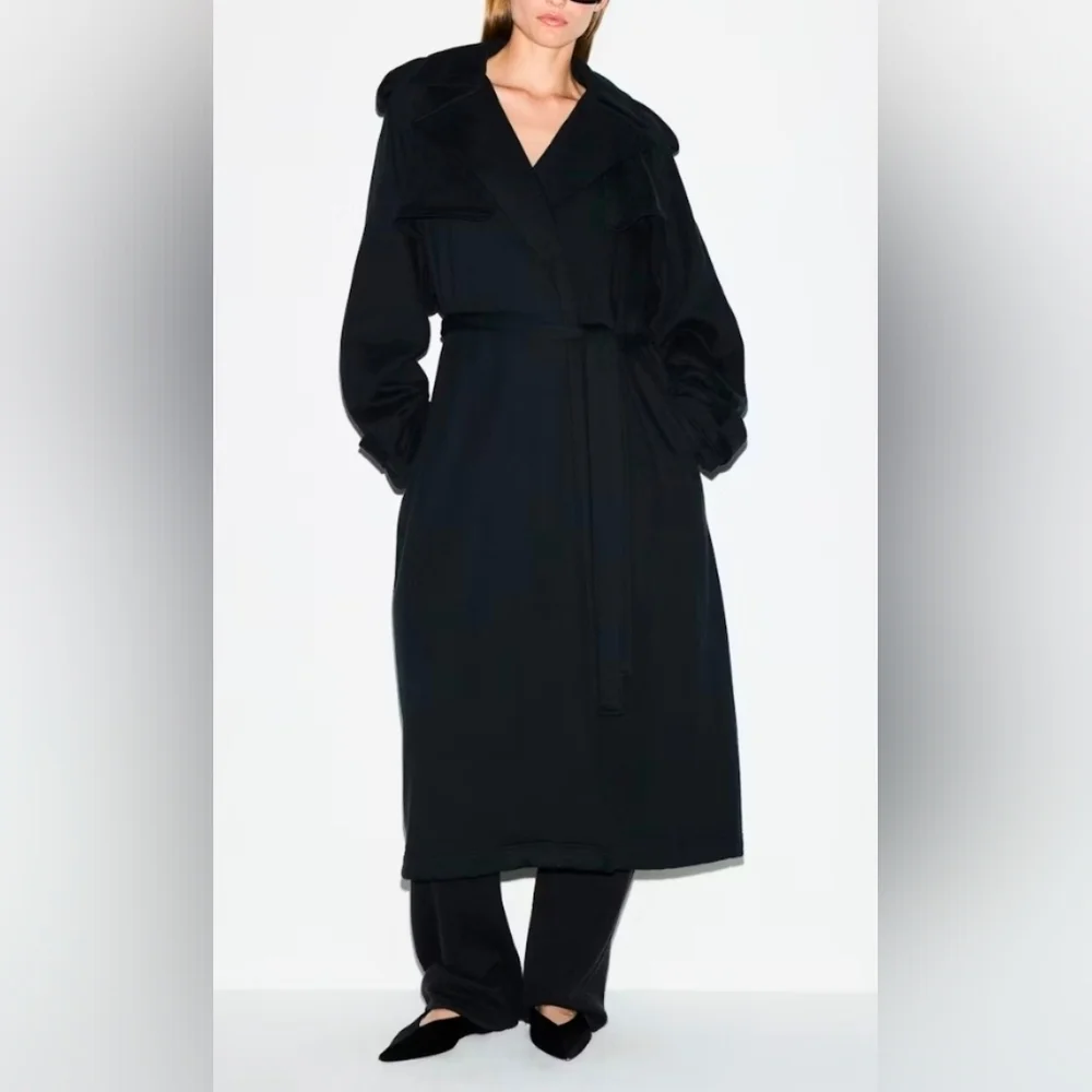NWT SKIMS Boyfriend Fleece Oversized Trench Coat - Picture 4 of 9